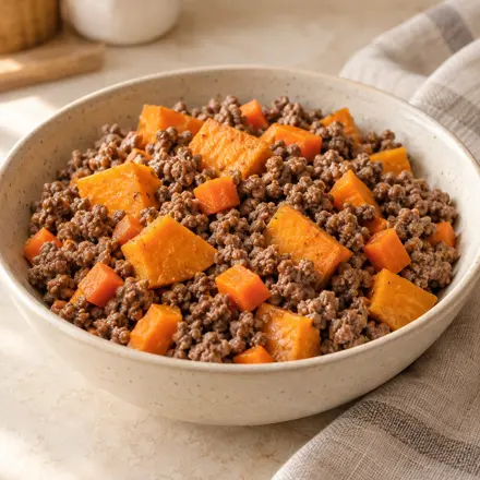 Carne com batata-doce e cenoura Carne com batata-doce e cenoura