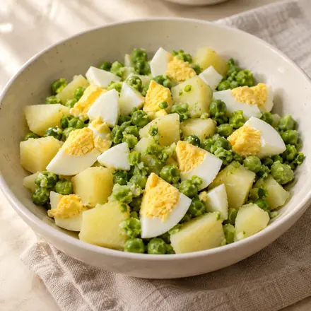 Ovo com batata e ervilha Ovo com batata e ervilha
