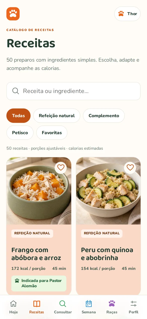Tela do aplicativo: 50 receitas